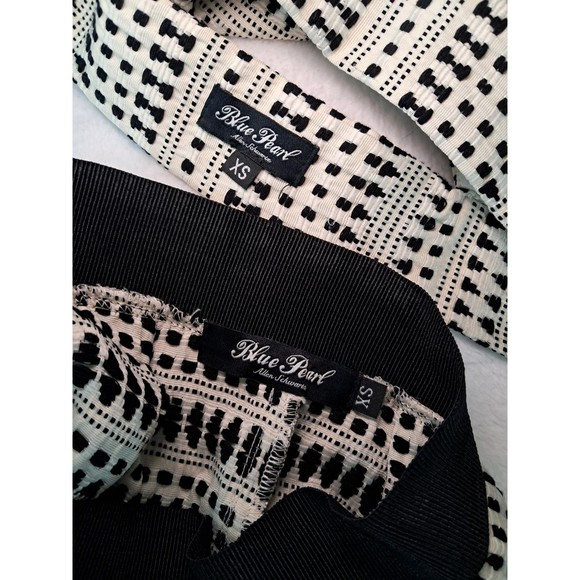 Blue Pearl Allen Schwartz Black Ivory Two Piece Dress Set Jacquard Size XS - Picture 2 of 12